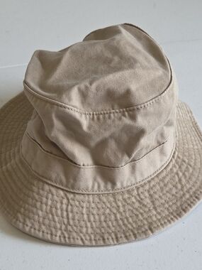 Beige Tan Khaki Cotton Canvas Fisherman's Bucket Hat Size S/M